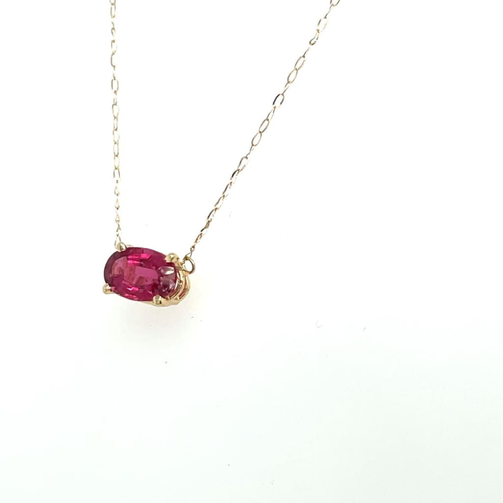 Pink Tourmaline Necklace 14k Yellow Gold at Regard Jewelry