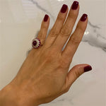 Load image into Gallery viewer, Platinum &amp; 18K 4.91ct Ruby Cabochon BURMA NO HEAT GIA &amp;
