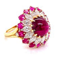 Platinum & 18K 4.91ct Ruby Cabochon BURMA NO HEAT GIA &