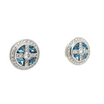 Load image into Gallery viewer, Platinum 2.03tcw Aquamarine &amp; 1.16tcw Diamond Round Earrings
