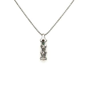 Platinum 3 Alexandrite & Diamond Drop Pendant Necklace 6.4g