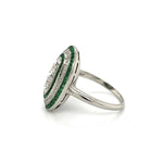 Load image into Gallery viewer, Platinum.41ct OEC Diamond Emerald &amp; Diamond Oval Shape Ring
