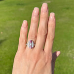 Load image into Gallery viewer, Platinum Art Deco Style Emerald Cut Diamond Ruby &amp; Diamond

