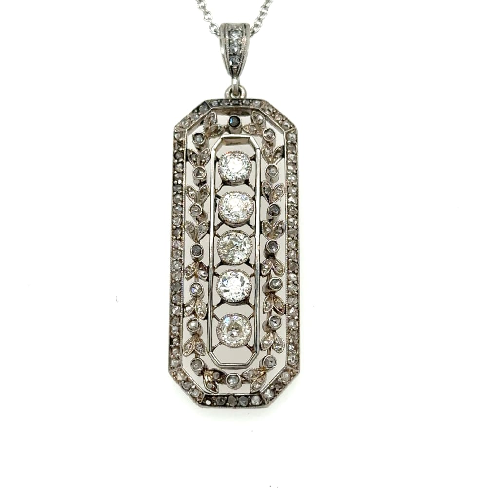 Platinum Edwardian Diamond Pendant at Regard Jewelry in