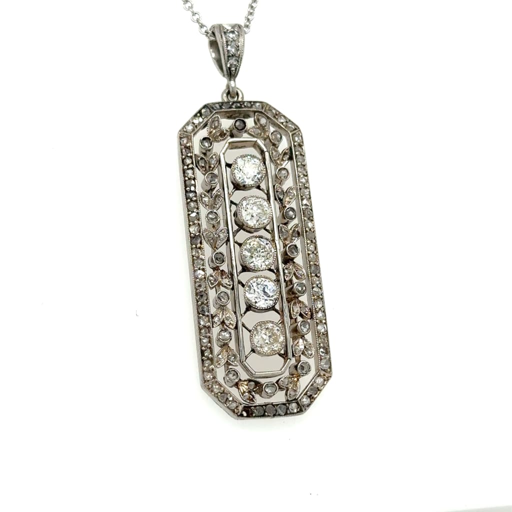 Platinum Edwardian Diamond Pendant at Regard Jewelry in