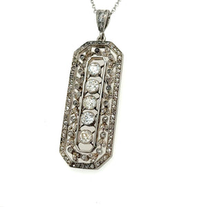 Platinum Edwardian Diamond Pendant at Regard Jewelry in