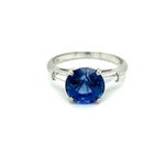 Load image into Gallery viewer, Platinum Ring with 3.22 ct Sapphire and.40 CTTW Diamonds at
