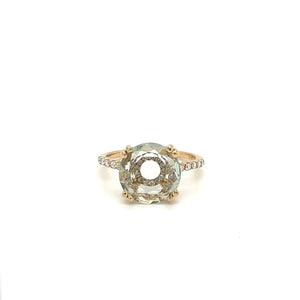 Prasiolite Ring with Diamonds set in 18k Gold at Regard