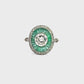 Platinum Art Deco 1.71tcw Diamond & Emerald Ring 4.8g, s7.75 at Regard Jewelry in Austin, Texas