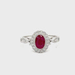Load and play video in Gallery viewer, 1.06 CT Ruby and Diamond 14k White Gold Ring Regard Jewelry Austin, Texas
