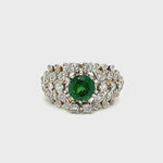 Load and play video in Gallery viewer, Edwardian Ring 1.64ct Tsavorite Garnet .80ct Diamonds Platinum over 18KY Antique (Circa 1900s) at Regard Jewelry in Austin, Texas
