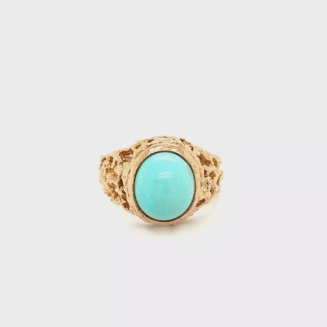 Gold Ring With Turquoise Stone
