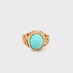 Load and play video in Gallery viewer, Gold Ring With Turquoise Stone
