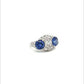 Platinum Art Deco Sapphire and Diamond Ring at Regard Jewelry in Austin, Texas