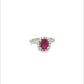 Ruby and Diamond Halo Ring at Regard Jewelry in Austin, Texas