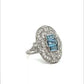 Platinum Aquamarine and Diamond Ring at Regard Jewelry in Austin, Texas