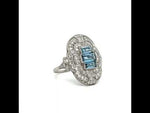 Load and play video in Gallery viewer, Platinum Aquamarine and Diamond Ring at Regard Jewelry in Austin, Texas
