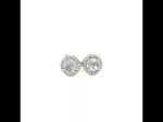 Load and play video in Gallery viewer, White Sapphire with Diamond Halo Earrings at Regard Jewelry in Austin, Texas
