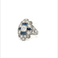 Platinum Antique Diamond and Sapphire Ring at Regard Jewelry in Austin, Texas