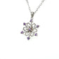 Purple Sapphire Snowflake Pendant on Chain with Diamonds