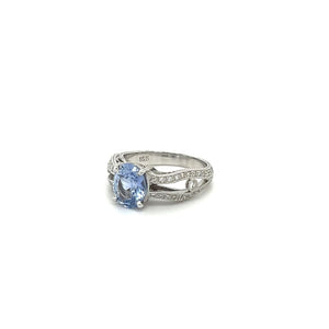 Sapphire and Diamond Ring 18k White Gold at Regard Jewelry