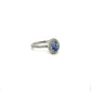 Sapphire Platinum Ring with Diamond Halo at Regard Jewelry