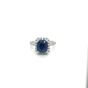 Sapphire ring with Diamonds in 18k White Gold at Regard