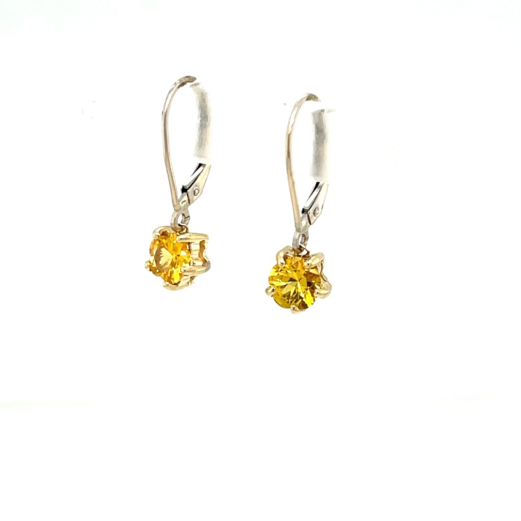 Yellow Sapphire Earrings 14k Yellow and White Gold at Regard