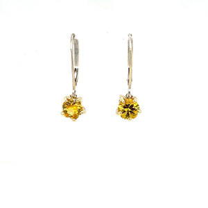 Yellow Sapphire Earrings 14k Yellow and White Gold at Regard