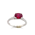1.14 RUBY RING SET IN 14K WHITE GOLD & DIAMONDS IN AUSTIN, TX. - Regard Jewelry