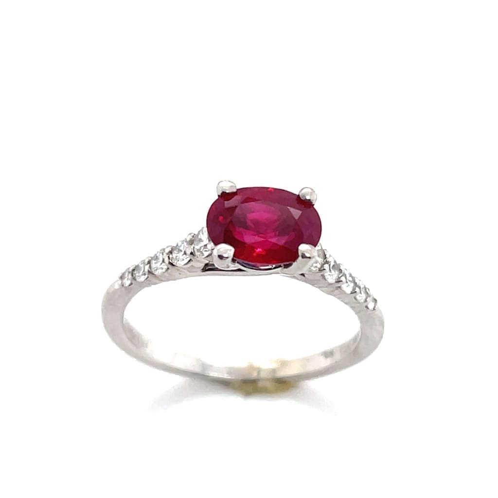 1.14 RUBY RING SET IN 14K WHITE GOLD & DIAMONDS IN AUSTIN, TX. - Regard Jewelry