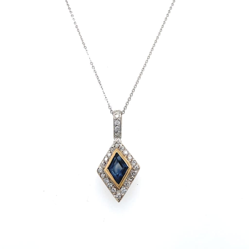 1.27 Carat Blue Sapphire and Diamond Pendant at Regard Jewelry in Austin, Texas - Regard Jewelry