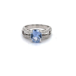 Load image into Gallery viewer, 1.28 ct Sapphire Set in 18 K White Gold Ring With .33 cttw Accent Diamonds at Regard Jewelry in Austin, Texas  Regard Jewelry
