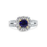 Load image into Gallery viewer, 1.29CT BLUE SAPPHIRE SET IN 14K WHITE GOLD RING IN AUSTIN, TX. - Regard Jewelry
