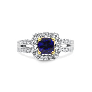 1.29CT BLUE SAPPHIRE SET IN 14K WHITE GOLD RING IN AUSTIN, TX. - Regard Jewelry