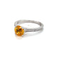 1.35 CT YELLOW SAPPHIRE SET IN 18 KARAT WHITE GOLD WITH IDEAL CUT ACCENT DIAMONDS AT REGARD JEWELRY - Regard Jewelry