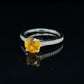 1.35 CT YELLOW SAPPHIRE SET IN 18 KARAT WHITE GOLD WITH IDEAL CUT ACCENT DIAMONDS AT REGARD JEWELRY - Regard Jewelry