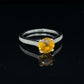 1.35 CT YELLOW SAPPHIRE SET IN 18 KARAT WHITE GOLD WITH IDEAL CUT ACCENT DIAMONDS AT REGARD JEWELRY - Regard Jewelry