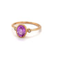 1 CT PINK SAPPHIRE SET IN 14 KARAT ROSE GOLD WITH 2 SMALL DIAMONDS AT REGARD JEWELRY IN AUSTIN, - Regard Jewelry