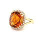 10 CT TOP QUALITY CITRINE WITH IDEAL CUT ACCENT DIAMONDS SET IN A 14 KARAT YELLOW GOLD RING AT - Regard Jewelry