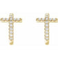14K 1/4 CTW Diamond Cross Hoop Earrings at Regard Jewelry in Austin, Texas - Regard Jewelry