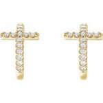 Load image into Gallery viewer, 14K 1/4 CTW Diamond Cross Hoop Earrings at Regard Jewelry in Austin, Texas - Regard Jewelry
