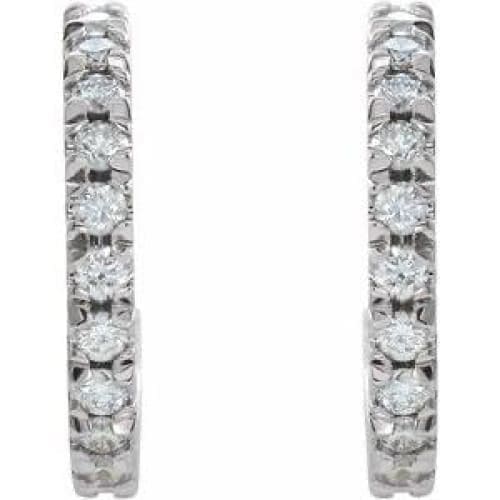 14K 5/8 CTW Diamond French-Set 15 mm Hoop Earrings at Regard Jewelry in Austin, Texas - Regard Jewelry