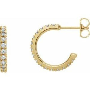 14K 5/8 CTW Diamond French-Set 15 mm Hoop Earrings at Regard Jewelry in Austin, Texas - Regard Jewelry