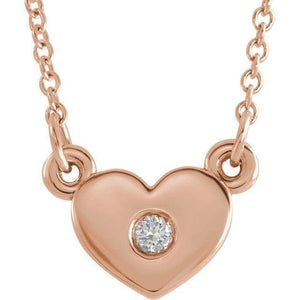 14K Gold .03 CTW Diamond Heart 16" Necklace at Regard Jewelry in Austin, Texas - Regard Jewelry