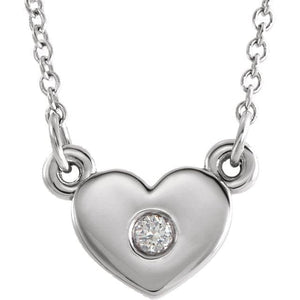 14K Gold .03 CTW Diamond Heart 16" Necklace at Regard Jewelry in Austin, Texas - Regard Jewelry