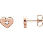 Load image into Gallery viewer, 14K Gold .06 CTW Diamond Heart Earrings at Regard Jewelry in Austin, Texas - Regard Jewelry
