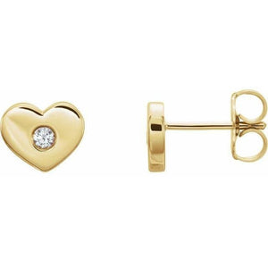 14K Gold .06 CTW Diamond Heart Earrings at Regard Jewelry in Austin, Texas - Regard Jewelry