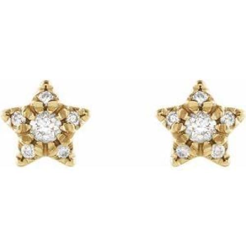 14K Gold 1/10 CTW Diamond Star Earrings at Regard Jewelry in Austin, Texas - Regard Jewelry
