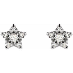 14K Gold 1/10 CTW Diamond Star Earrings at Regard Jewelry in Austin, Texas - Regard Jewelry